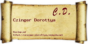 Czinger Dorottya névjegykártya